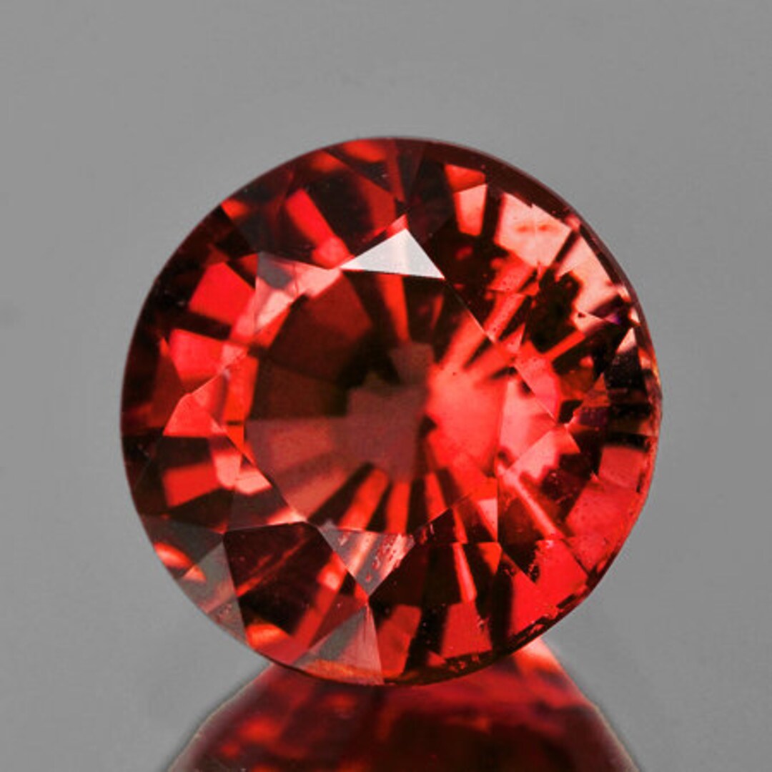 Natural Orange Pink Rhodolite Garnet 5 Mm 0.74ct Round Faceted Cut 1 ...