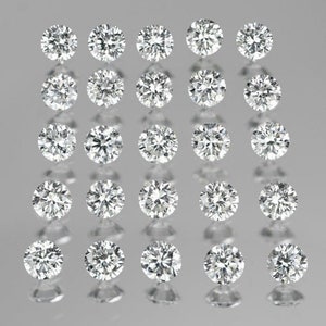 Natuurlijke witte zirkoon 1,75 mm 30 stuks ronde diamant geslepen VVS Clarity aards gedolven zirkoon voor sieraden, uitstekende schittering