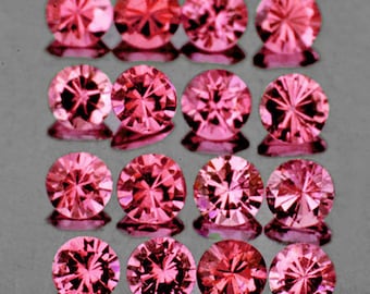 1.00 mm 100 pieces Round Natural Red Pink Sapphire [Flawless-VVS Clarity] Top Luster Natural Loose Gemstone For Jewelry AAA Brilliancy