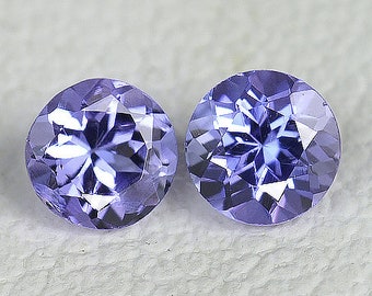 4.00 mm Round 2 pieces Natural Moderate Purple Blue Tanzanite [Flawless-VVS Clarity] Natural Loose Gemstone Earthly Mined for Jewelry Ring