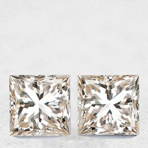 2,00 mm 2 stycken naturlig champagnefärgad diamant, fyrkantig prinsessa, C1, färg, VVS, klarhet, jordiskt utvunnen, 100 % naturlig lös diamant från Afrika