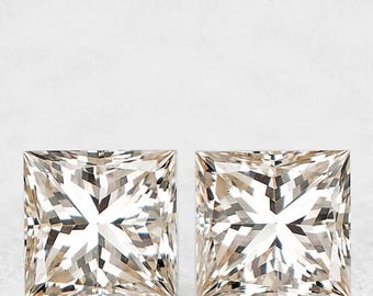 2.00 mm 2 pieces Natural Champagne Diamond Square Princess C1 Color VVS Clarity Earthly Mined 100% Natural Loose Diamond From Africa