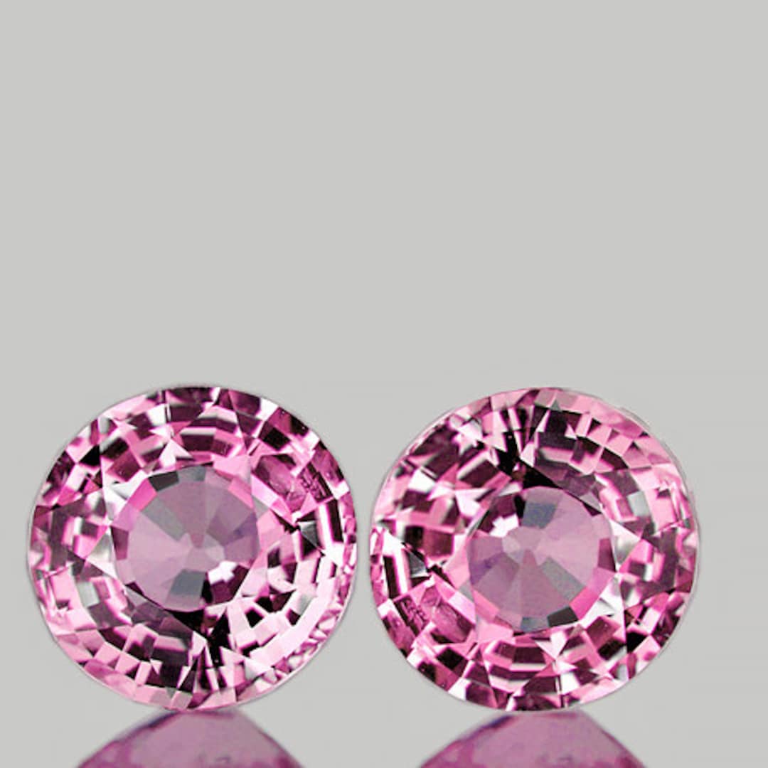 3.80 Mm 2 Pieces Round Cut Natural Pink Spinel [VVS Clarity] Natural ...