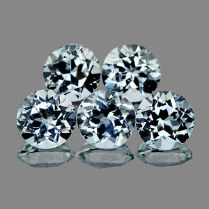 Natürliche Sky Blue Aquamarine 5,00 mm 5 Stück Rund Facettierte Schliff VVS Klarheit irdische Minenteile Lose Edelstein