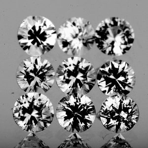 Natuurlijke witte zirkoon 2,7 mm 9 stuks ronde diamant geslepen VVS Clarity aards gedolven zirkoon voor sieraden, uitstekende schittering