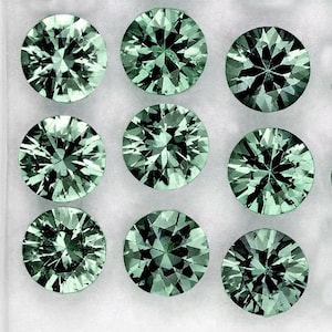 Natural Blue Green Sapphire, 2.80 mm, 9 pieces, Round Faceted Cut, Flawless to VVS Clarity, Earthly Mined Loose Gemstone Top Quality