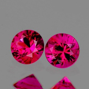 3.00 mm Round 2 pcs Top Luster Natural AAA Intense Pink Red Ruby [VVS]