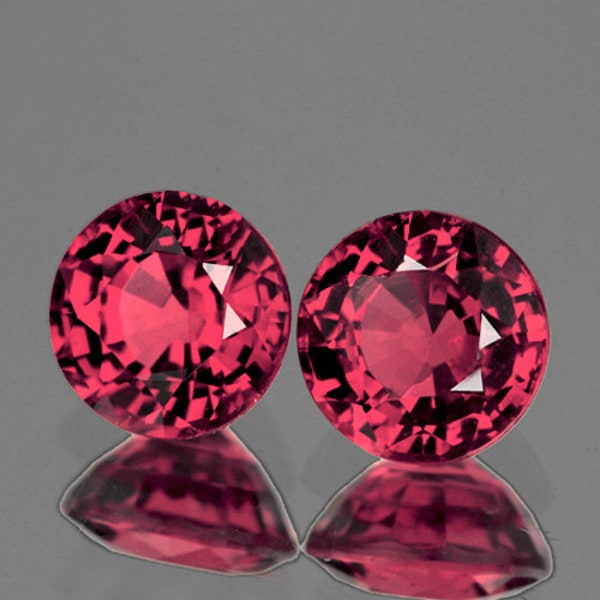 Natural Cherry Pink Rhodolite Garnet, 5.00 mm, Round Faceted Cut, Pair, VVS Clarity, Earthly Mined Loose Gemstone