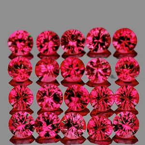1.00 mm Round 100 pieces Natura Pink Red Ruby [ Flawless-VVS Clarity] Natural Loose Gemstone AAA Luster for DIY Jewelry Craft Supply Ring