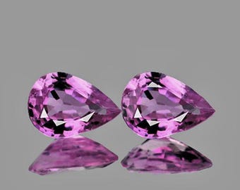 6x4 mm 2 pcs Pear Natural Pink Sapphire [Flawless-VVS Clarity] Unheated Natural Loose Gemstone Jewelry Craft Supply DIY Ring