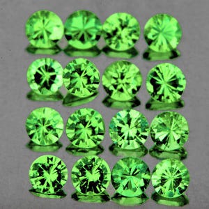 Granate verde cromo tsavorita natural de 2,30 mm, 16 piezas, corte redondo facetado [claridad VVS], piedra preciosa suelta extraída de la tierra para joyería