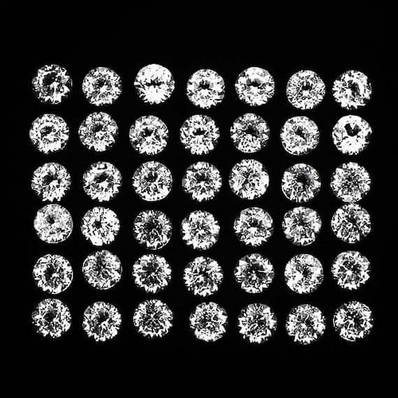 Natural White Zircon 1.50 mm 50 pieces Round Diamond Cut [Flawless-VVS Clarity] Earthly mined Zircon for Jewelry Ring , Superb Brilliancy