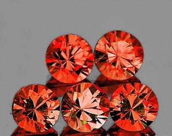 3.50 mm 5 pcs Round Natural Hot Orange Spinel [Flawless-VVS Clarity] Natural Earthly Mined Loose Gemstone for Jewelry Untreated