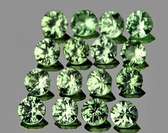 Natural Green Sapphire 1.7 mm 35 pieces VVS Clarity Round Faceted Cut Earthly Mined Loose Gemstone