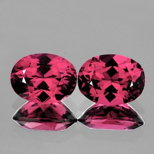 Natural Orange Pink Rhodolite Garnet 7x5 mm 2 pieces Oval Faceted Cut Flawless-VVS Clarity Earthly Mined Loose Gemstone