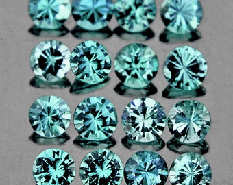 1.70 mm 35 pieces Round Natural Green Blue Sapphire [Flawless-VVS Clarity] AAA Machine Cut Natural Loose Gemstone For Jewelry