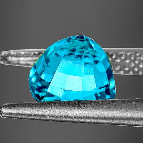 Zircon Naturel Bleu Ovale 1.70 Ct - Origine Cambodge, Qualité AZUL, Traitement Chauffé, Neuf !