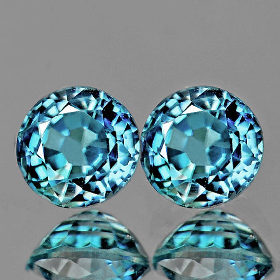Natural Seafoam Blue Zircon mm pieces Round Faceted Cut Earthly Mined  Loose Gemstone Flawless-VVS Clarity For Jewelry