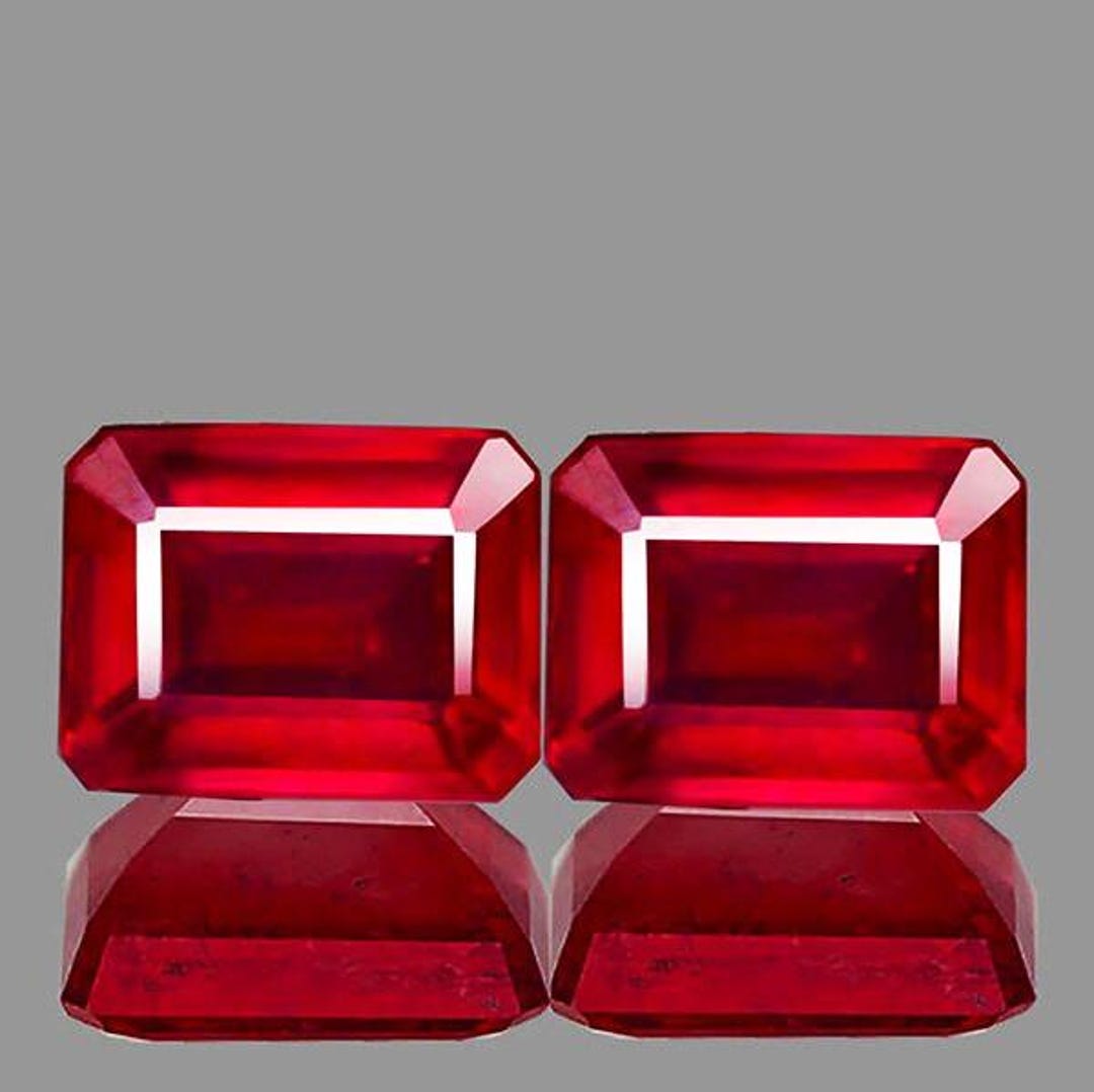 9x7 Mm Octagon Natural Red Mozambique Ruby [VVS Clarity] AAA Luster ...