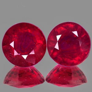 9.00 mm Round 2 pieces Natural Red Mozambique Ruby [VS-SI Clarity] AAA Luster Earthly Mined Loose Natural Gemstones from Africa