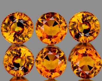Natural Golden Yellow Sapphire 3 mm 6 pieces Round Faceted Step Cut VVS Clarity Natural Gemstone Earthly Mined