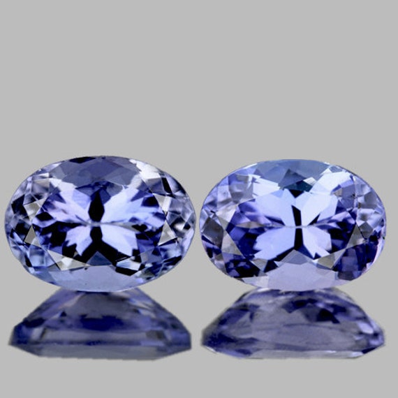 Natural Light Purple Blue Tanzanite 7x5 mm pair Oval Faceted Cut Flawless VVS Clarity Earthly Mined Loose Gemstone