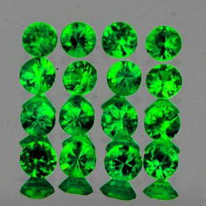 Natural Intenso Cromo Verde Tsavorita Verde Granate 2,1 mm 20 piezas Corte Facetado Redondo VVS Claridad, Piedra Preciosa Suelta Minada Terrestre