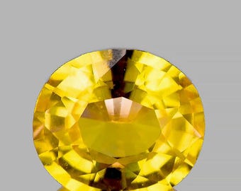 Naturlig gul safir – 1,08 ct, 6,5 x 6 mm oval fasetterad slipning, felfri – VVS-klarhet, utvunnen från Madagaskar för smycken
