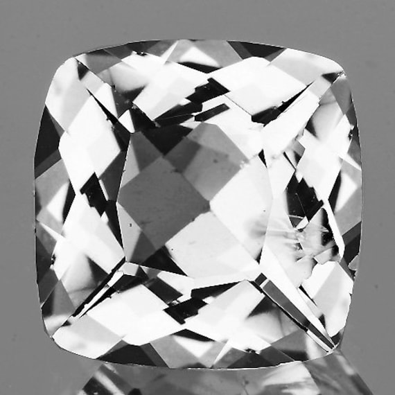 Natural White Topaz 10.20 mm 1 piece 5.38cts Cushion Faceted Cut VVS Clarity Earthly Mined Loose Gemstone For Jewelry