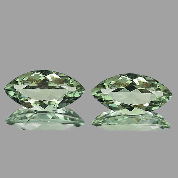 Natural Green Amethyst 12x6 Mm 2 Pieces Marquise Faceted Cut