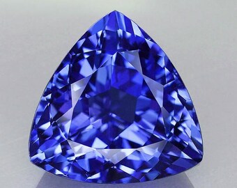 6.50 mm Trillion {1.15cts} AAA Fire Luster Natural Intense Purple Blue Tanzanite [Flawless-VVS]