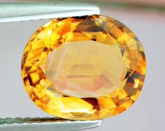 Naturlig gyllengul safir – 1,00 ct, 6,7x5,7 mm oval fasetterad slipning, VVS-klarhet, utvunnen från Madagaskar för smycken