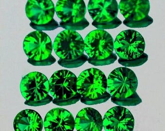 Natural Tsavorite Garnet – 2.00 mm, 20 pcs Round Cut, Flawless–VVS Clarity, Emerald Green, Earth-Mined Loose Gemstones for Jewelry