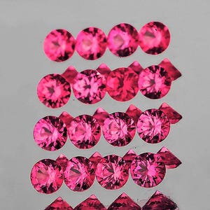 Natural Pink Red Ruby 1.80 mm – 16 pcs , Round Machine Cut, Flawless–VVS Clarity, Earth-Mined Loose Gemstones from Mozambique for Jewelry