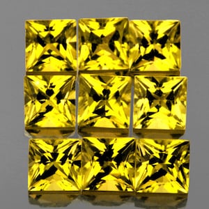 Natural Premium Ceylon Yellow Sapphire 2.3 mm 9 pieces Square Princess Cut Flawless-VVS Clarity Natural Gemstone Earthly Mined