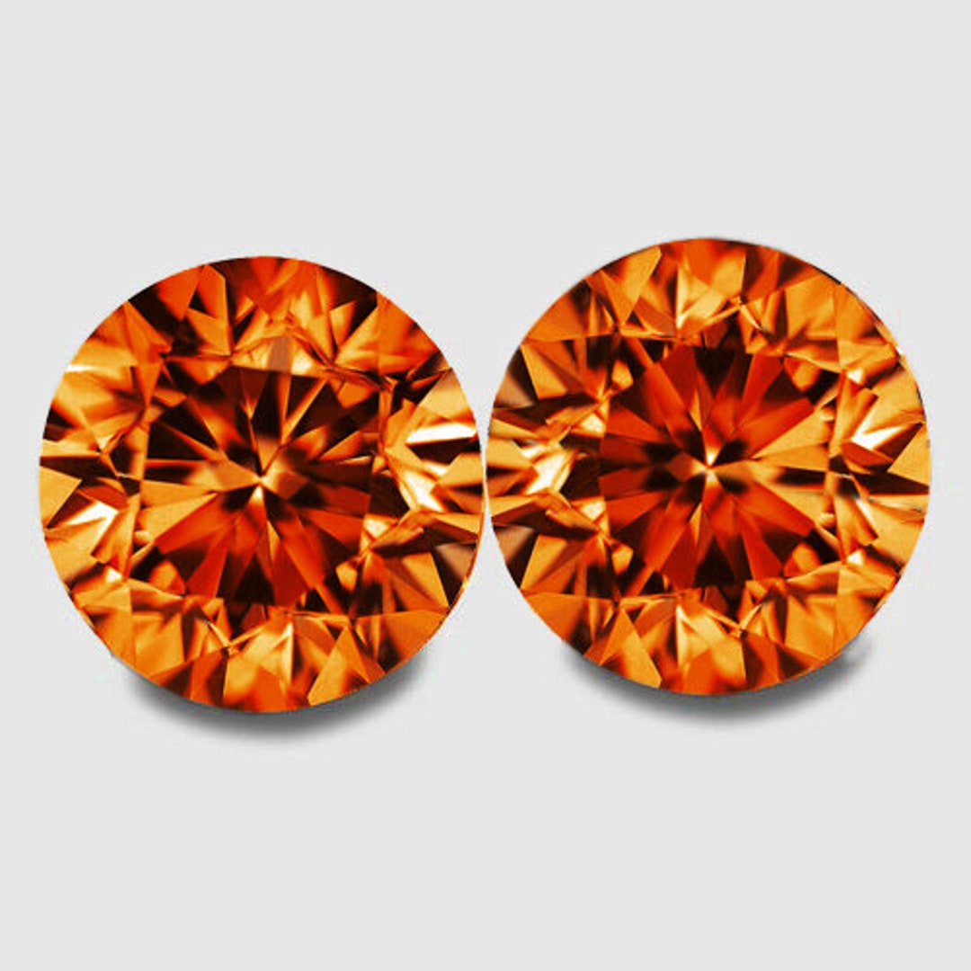 5.80 Mm Round 2 Pieces Natural Orange Zircon [flawless-vvs