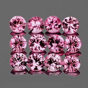 Zaffiro rosa Natura da 2,60 mm rotondo 12 pezzi [chiarezza impeccabile-VVS] pietra preziosa naturale sciolta riscaldata tagliata a macchina per gioielli fai da te e fornitura di anelli