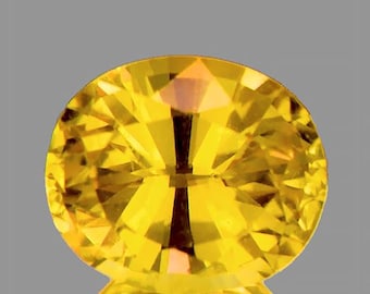 Naturlig gul safir 1,15 ct 6,5 x 5 mm oval slipad fasetterad felfri VVS-klarhet naturlig ädelsten utvunnen från Madagaskar
