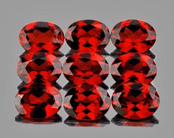 Natural Red Mozambique Garnet 5x4 mm 9 pieces Oval Faceted Cut Flawless-VVS Clarity Earthly Mined Loose Gemstone