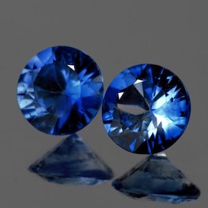 Natural Blue Sapphire 4.00 mm – 2 pcs Round Cut, Flawless-VVS Clarity, Fire Luster, Top Grade Loose Gemstones for Jewelry