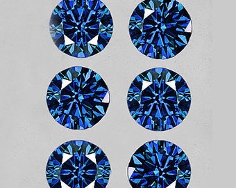 Natural Blue Sapphire 3.00 mm 6 pieces Round Machine Cut  {Flawless-VVS Clarity} Earthly Mined Loose Gemstones for Jewelry from SriLanka