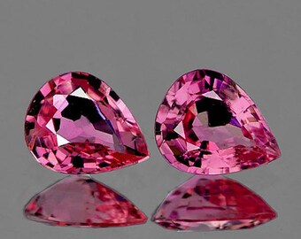 Natural Pink Sapphire, 5x4 mm Pair, Pear Faceted Cut  [Flawless-VVS Clarity] Earthly Mined Loose Gemstone, For Jewelry Ring from Madagascar