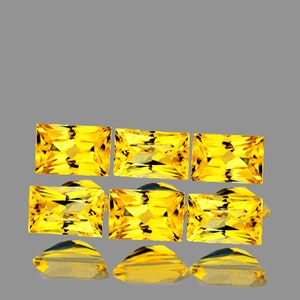 Natural Premium Ceylon Yellow Sapphire 3x2 mm 2 pieces Baguette Princess Cut Flawless-VVS Clarity Natural Gemstone