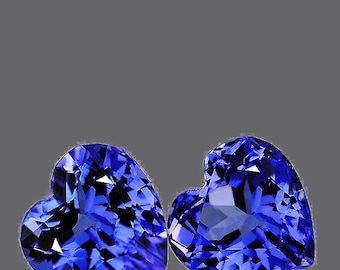 6,00 mm Cuore 2 pezzi Tanzanite blu viola intenso naturale [Flawless-VVS] AAA Luster Earthly Extract Gemma sciolta per gioielli Colore superiore