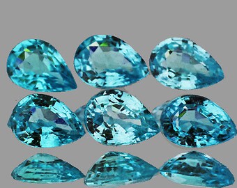 Natural Blue Zircon Pear Faceted Cut 5x3 mm Cambodian Zircon Earthly Mined Flawless-VVS Clarity For Jewelry & Rings