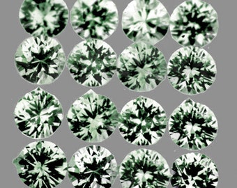 Natural Green Sapphire 1.3 mm 80 pieces Round Faceted Natural Earthly mined Gemstone For Jewelry, Flawless-VVS Clarity