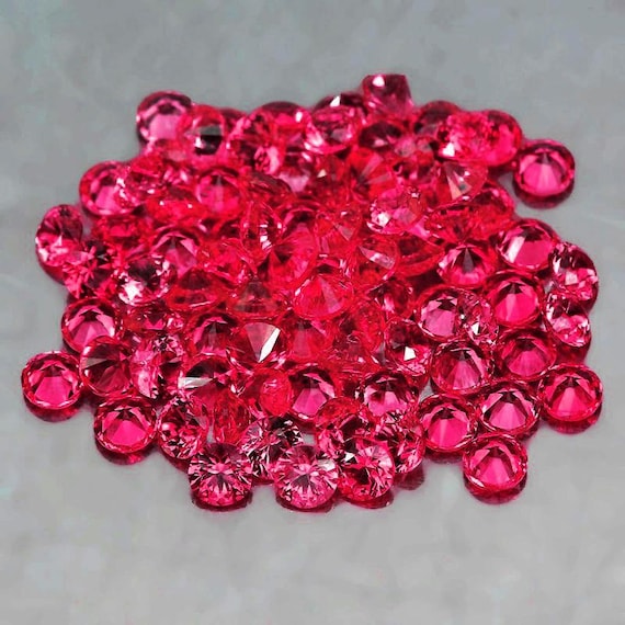 Premium Natural Pink Red Mogok Ruby Burma Mm Round 36 Pcs