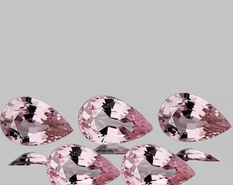 Natural Light Pink Sapphire 5x3 mm Pear 5 pieces [Flawless-VVS Clarity] Earthly Mined Natural Loose Gemstone for Jewelry Ring Pendant Ceylon