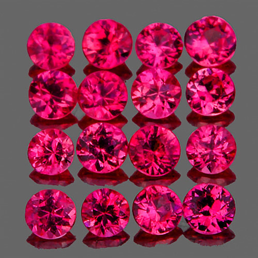 Ruby Posts With Red Natural Pinkish Red Ruby, 2.00 Mm, 20 Pieces, Flawless-vvs Clarity ...