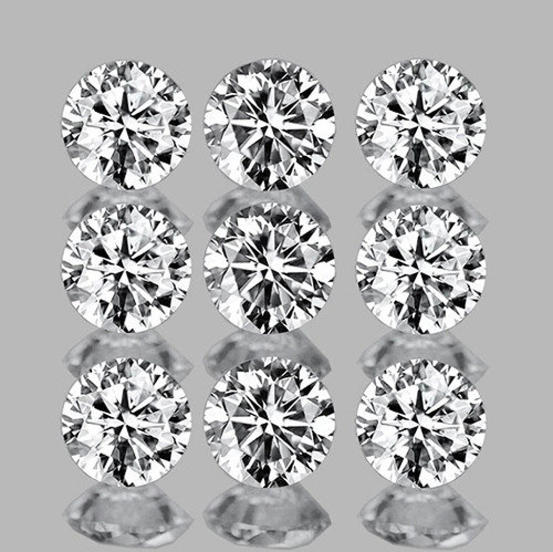 Natural White Zircon 3 Mm 9 Pieces Round Diamond Cut VVS Clarity